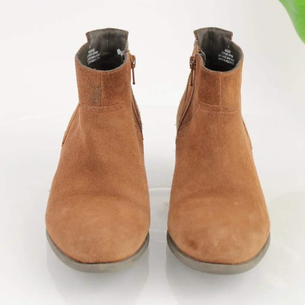 Blondo Womens Maddie Boot Size 8 Waterproof Caramel‎ Tan Suede Block Heel Bootie